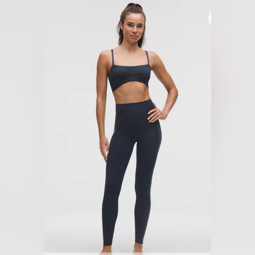NWT Lululemon Align High Rise HR no seam Satin 28” black leggings pants, 6